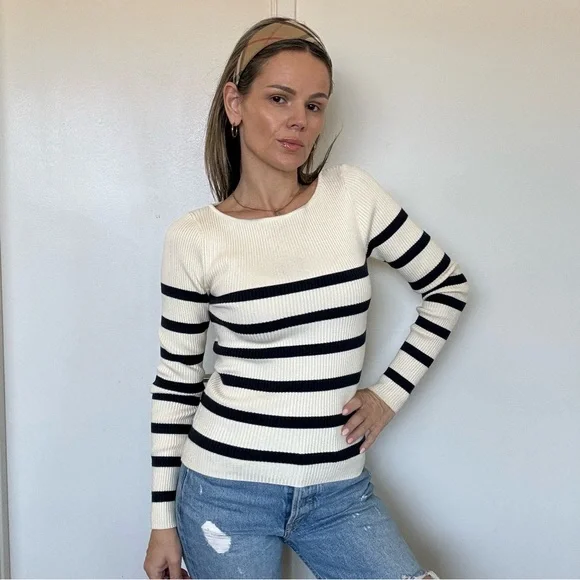 Zara Striped Knit Sweater - Picture 6 of 10